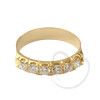 Anel Meia Aliança 6 Diamantes 11 pontos Ouro 18k