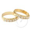 Anel Meia Aliança 6 Diamantes 11 pontos Ouro 18k