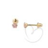 Brinco Baby Estrelinha Rosa Ouro 18k