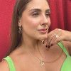 Anel Meia Aliança 6 Diamantes 11 pontos Ouro 18k