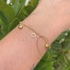 Pulseira Portuguesa Três Corações Ouro 18k