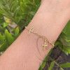 Pulseira Portuguesa Fé Ouro 18k