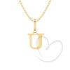 Pingente Letra U Pequena Ouro 18k